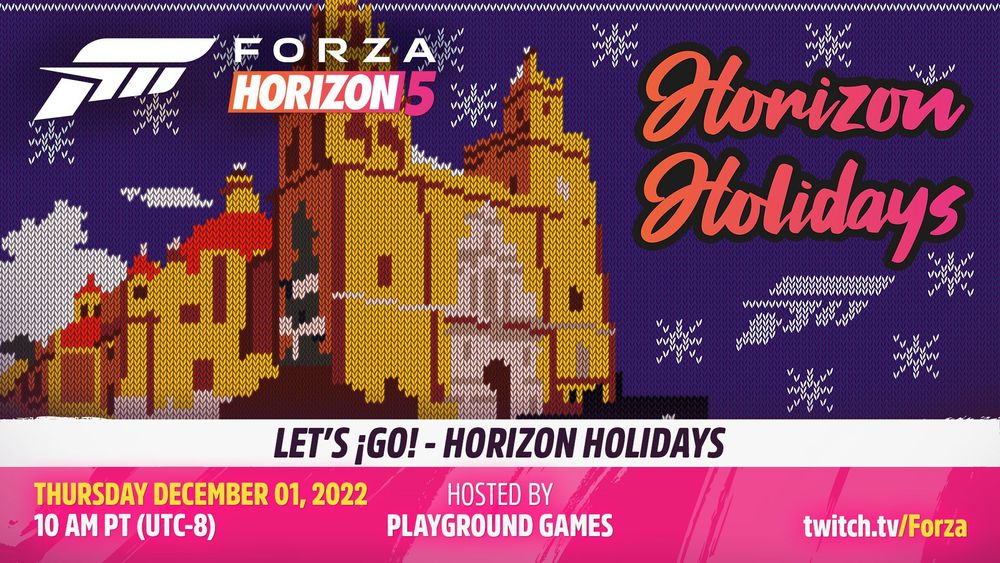A tune in announcement for the December 1st Horizon Holidays Let's GO!  livestream.