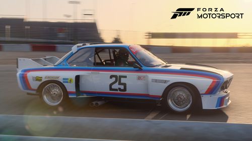 BMW 30CSL running through Nurburgring at sunset