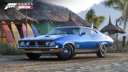 Ford XB Falcon GT standing on a beach setting