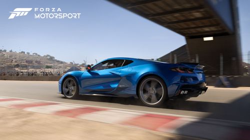 2024 Chevrolet Corvette E-Ray in blue.